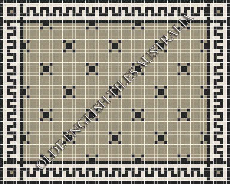 Classic Mosaic Patterns - Charleston 20 Light Grey with Black Pattern