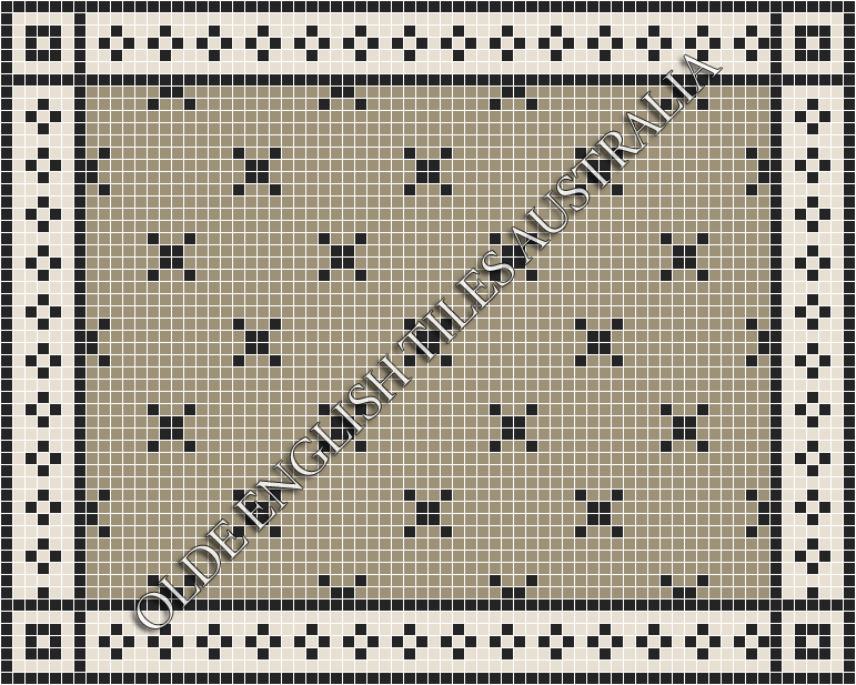 Classic Mosaic Patterns - Charleston 20 Light Grey with Black Pattern