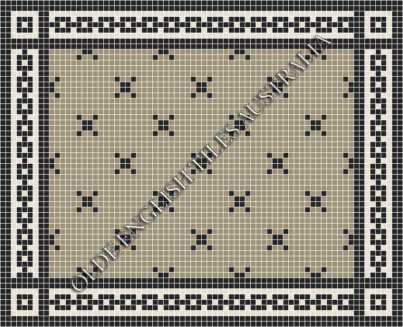 Classic Mosaic Patterns - Charleston 20 Light Grey with Black Pattern