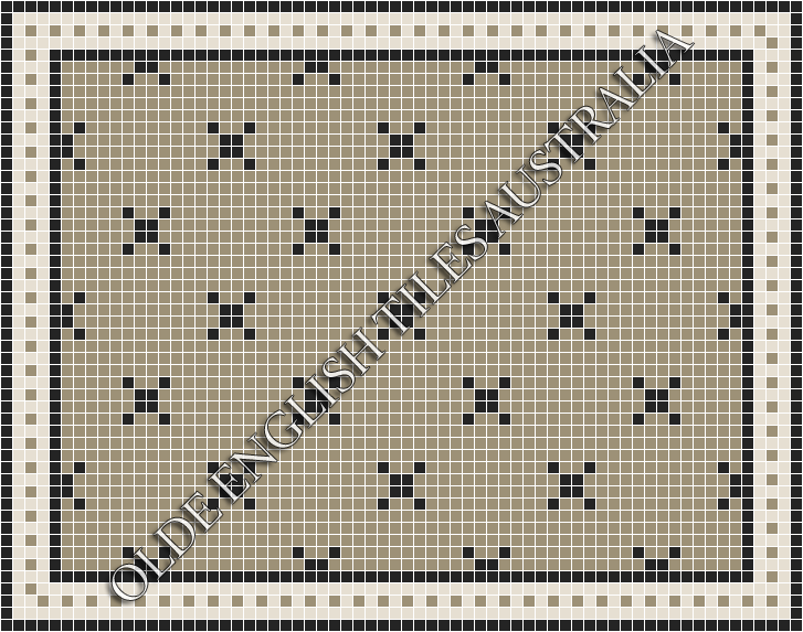 Classic Mosaic Patterns - Charleston 20 Light Grey with Black Pattern
