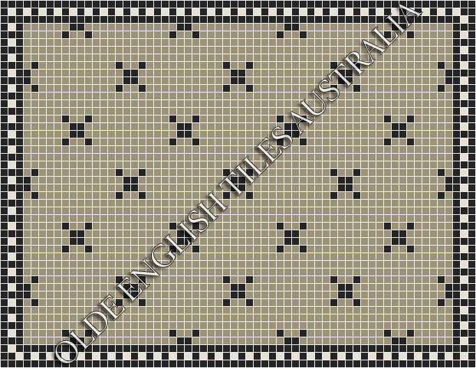 Classic Mosaic Patterns - Charleston 20 Light Grey with Black Pattern