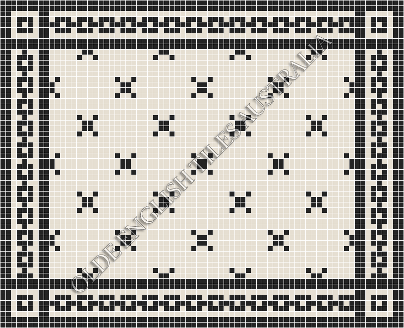 Classic Mosaic Patterns - Charleston 20 White with Black Pattern