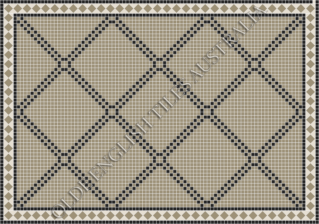 Classic Mosaic Patterns - Chrysler 20 Light Grey with Black Pattern