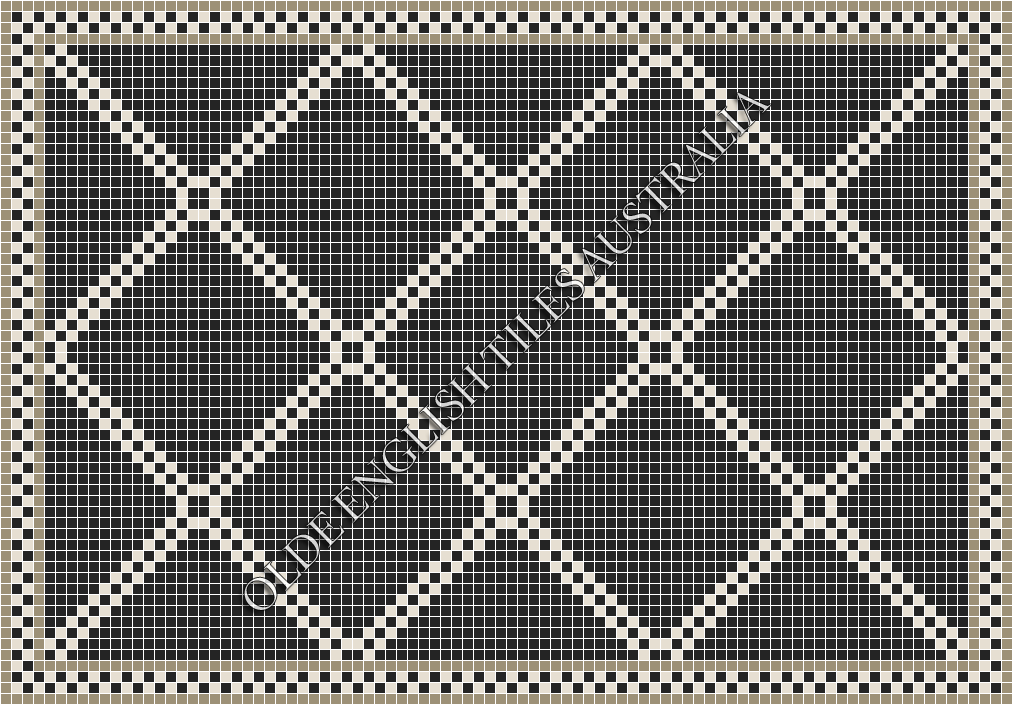 Classic Mosaic Patterns - Chrysler 20 Black with White Pattern