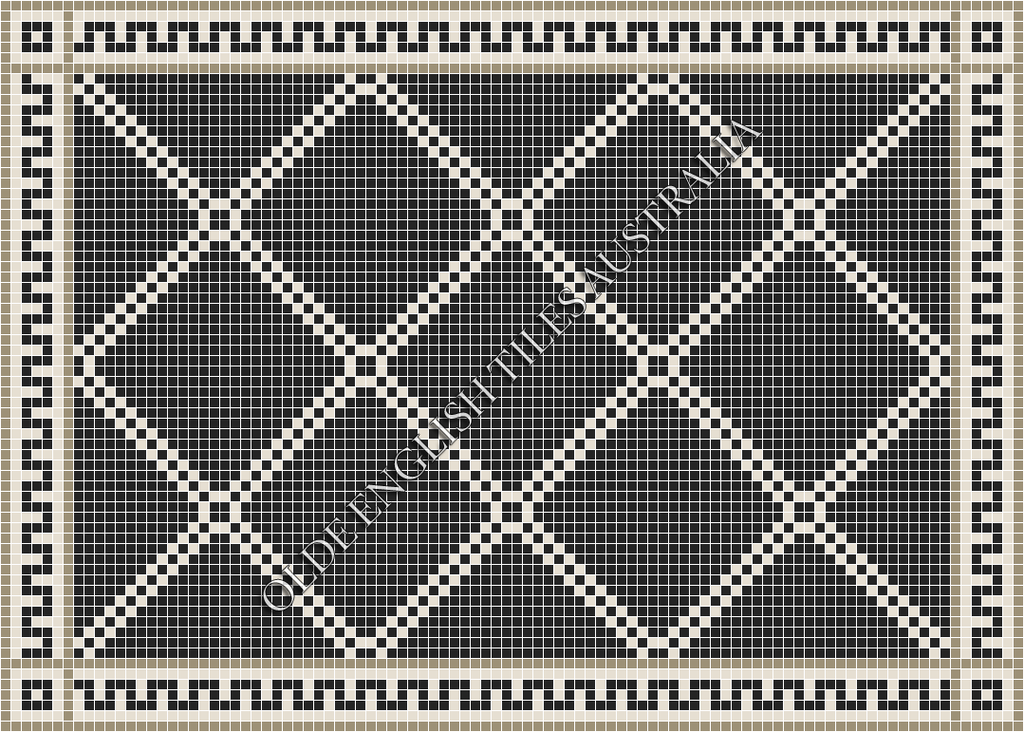Classic Mosaic Patterns - Chrysler 20 Black with White Pattern