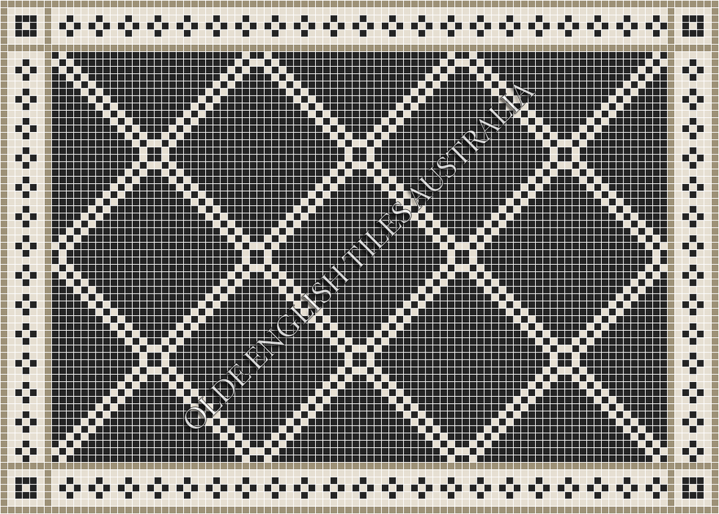 Classic Mosaic Patterns - Chrysler 20 Black with White Pattern