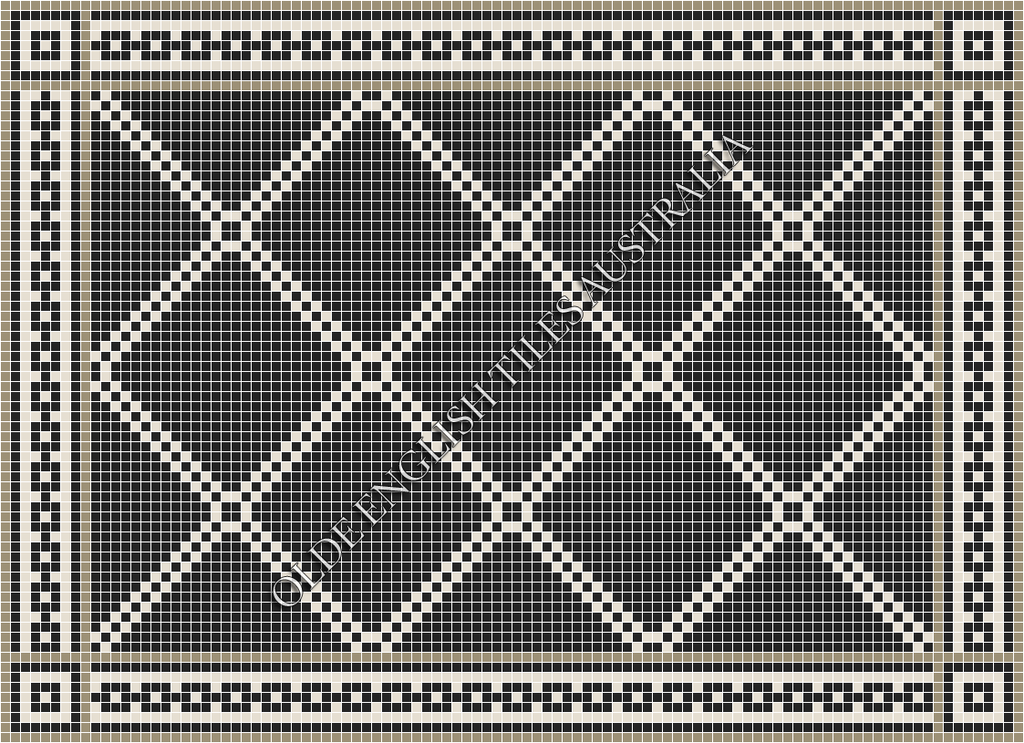 Classic Mosaic Patterns - Chrysler 20 Black with White Pattern