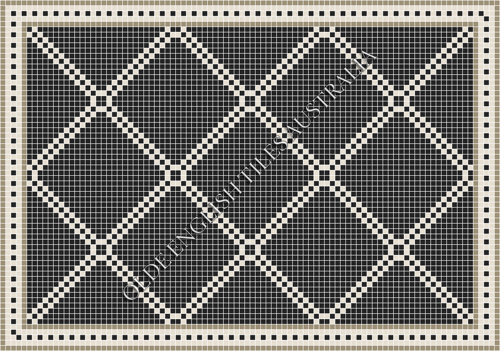 Classic Mosaic Patterns - Chrysler 20 Black with White Pattern