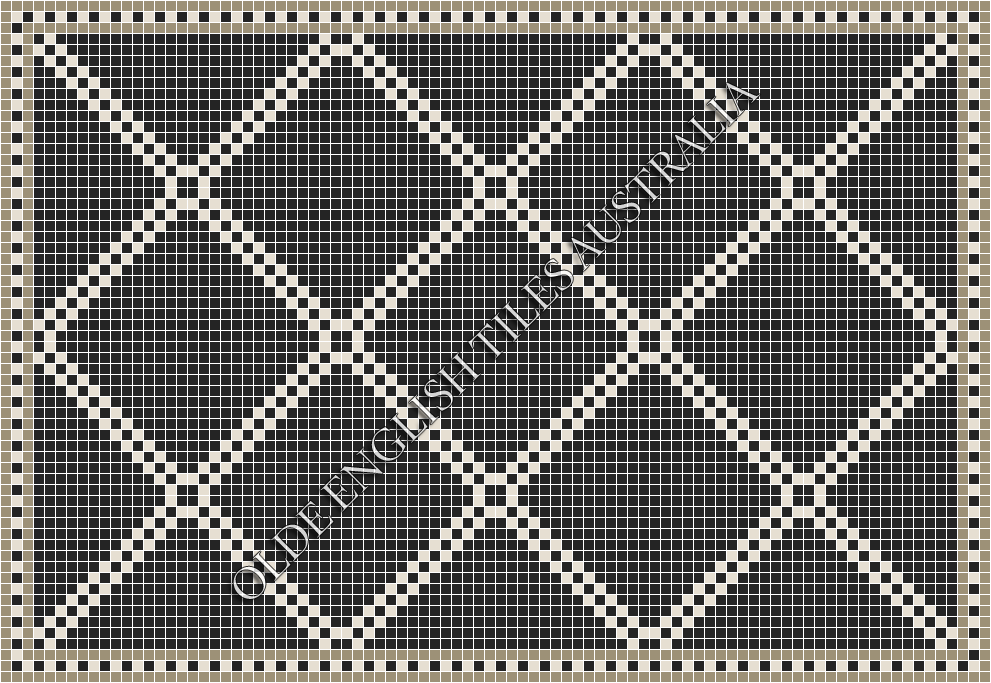 Classic Mosaic Patterns - Chrysler 20 Black with White Pattern