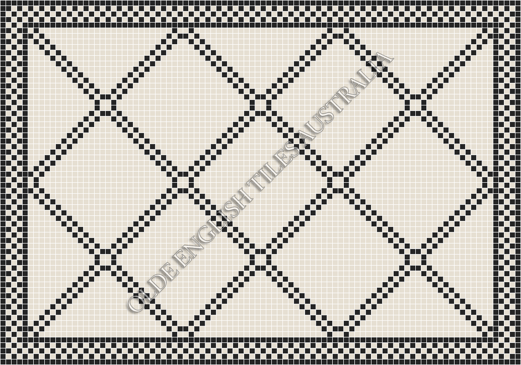 Classic Mosaic Patterns - Chrysler 20 White with Black Pattern