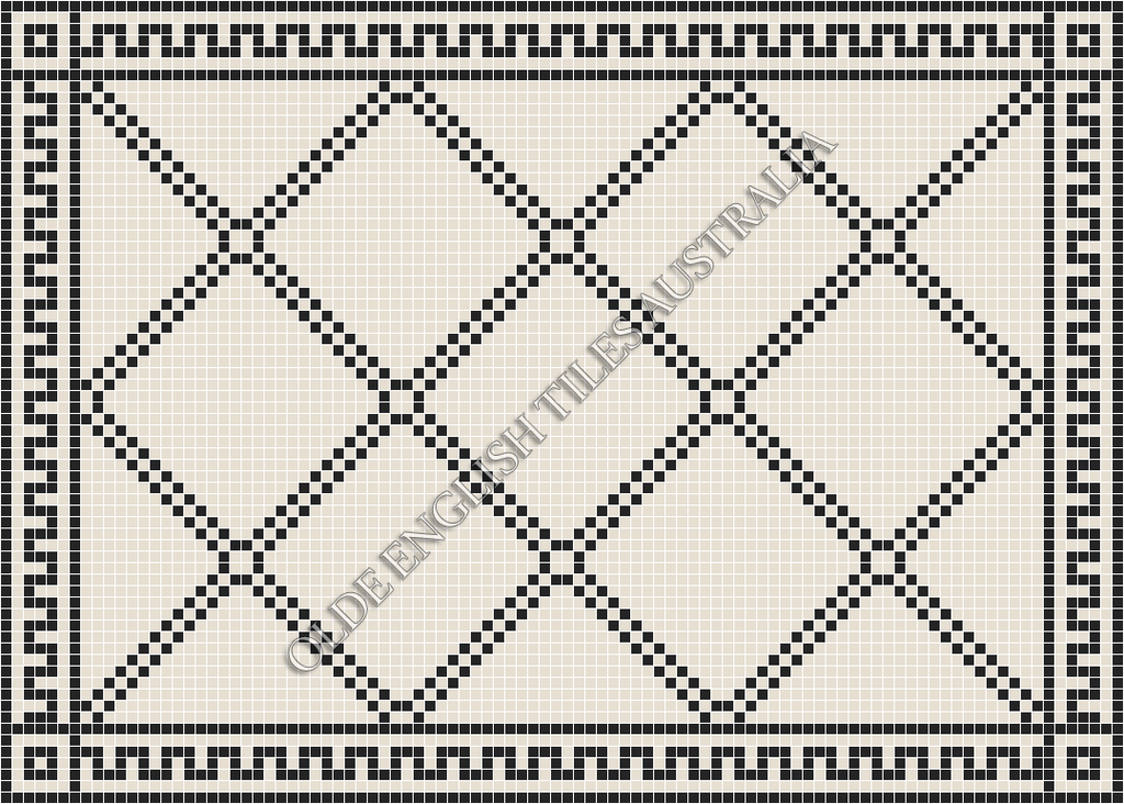 Classic Mosaic Patterns - Chrysler 20 White with Black Pattern