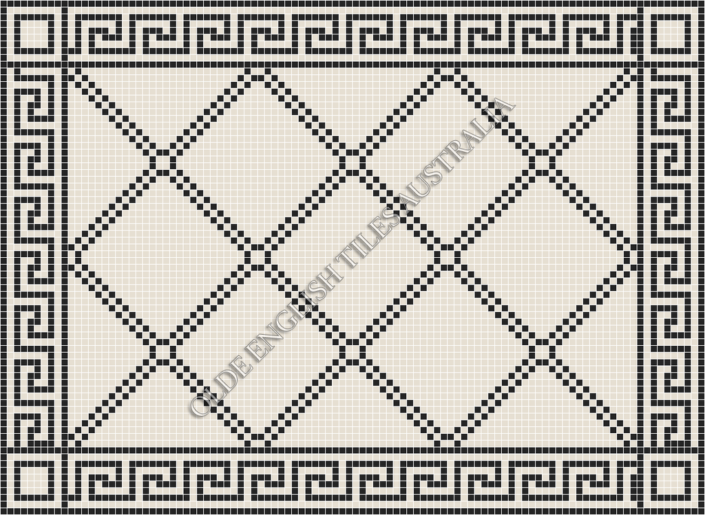 Classic Mosaic Patterns - Chrysler 20 White with Black Pattern