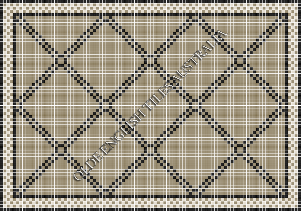 Classic Mosaic Patterns - Chrysler 20 Light Grey with Black Pattern