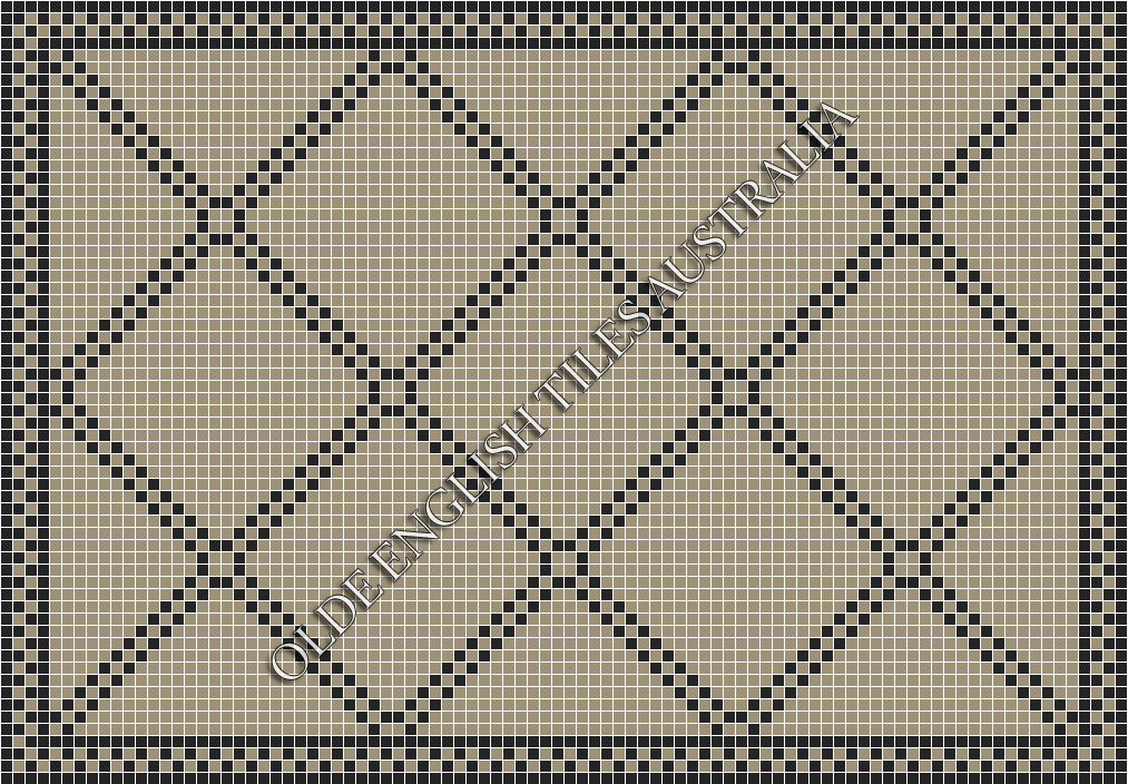 Classic Mosaic Patterns - Chrysler 20 Light Grey with Black Pattern