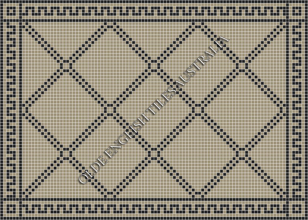 Classic Mosaic Patterns - Chrysler 20 Light Grey with Black Pattern