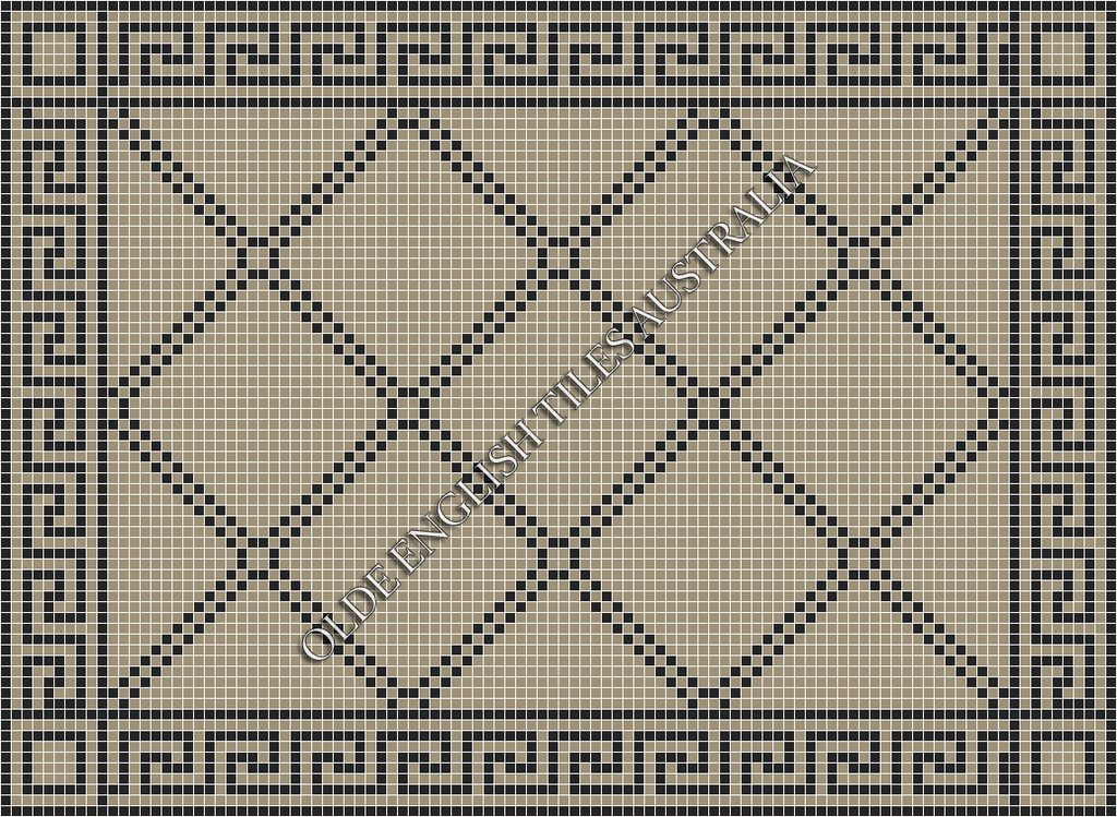 Classic Mosaic Patterns - Chrysler 20 Light Grey with Black Pattern