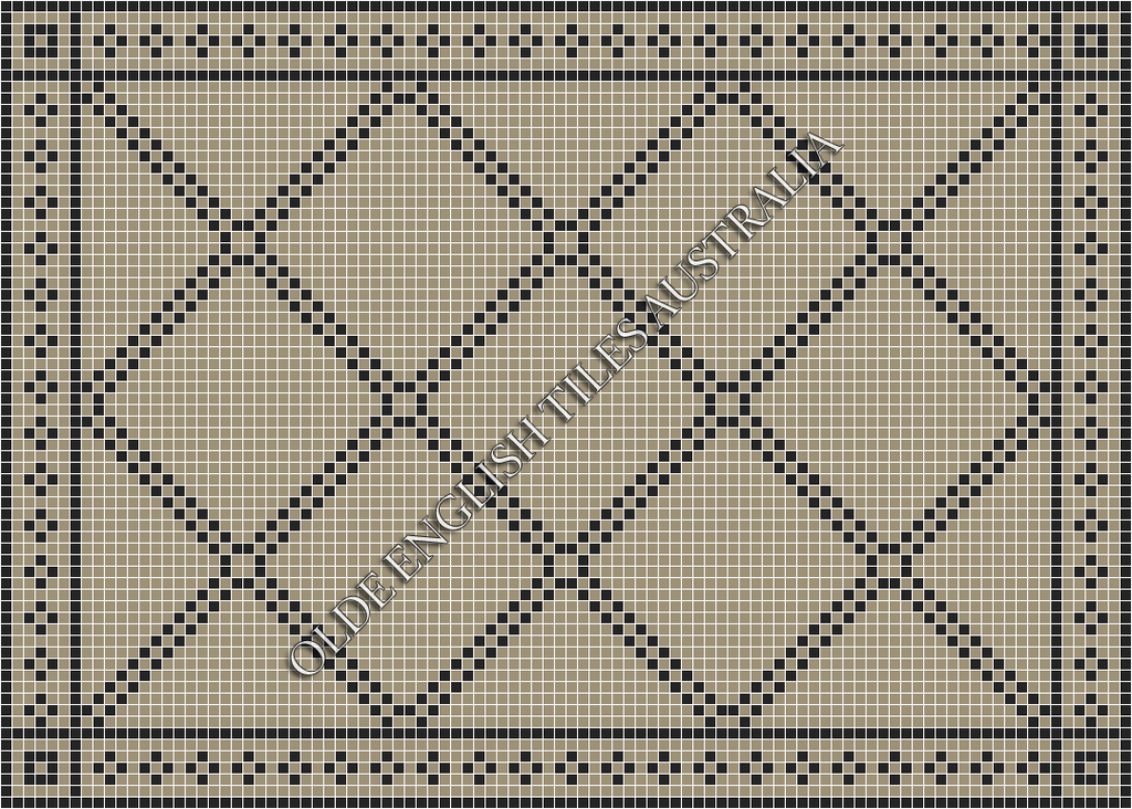 Classic Mosaic Patterns - Chrysler 20 Light Grey with Black Pattern