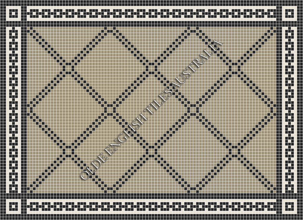 Classic Mosaic Patterns - Chrysler 20 Light Grey with Black Pattern