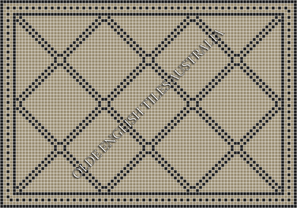 Classic Mosaic Patterns - Chrysler 20 Light Grey with Black Pattern