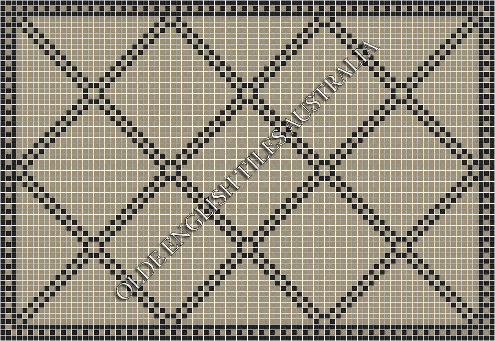 Classic Mosaic Patterns - Chrysler 20 Light Grey with Black Pattern