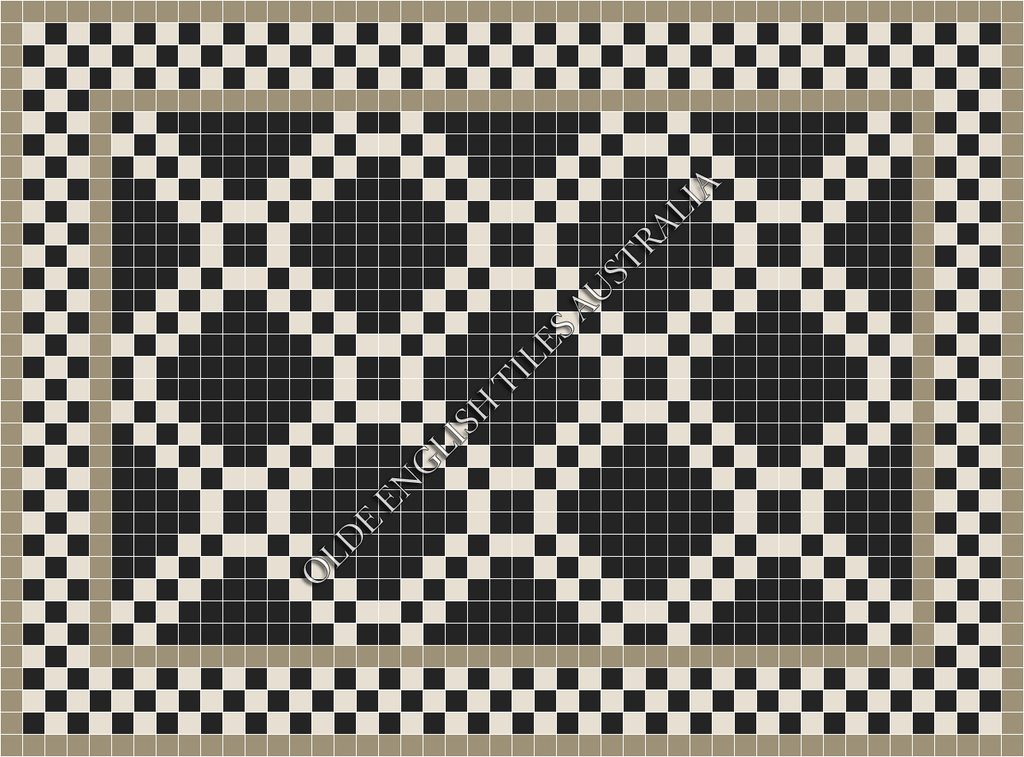 Classic Mosaic Patterns - Chrysler 50 Black with White Pattern