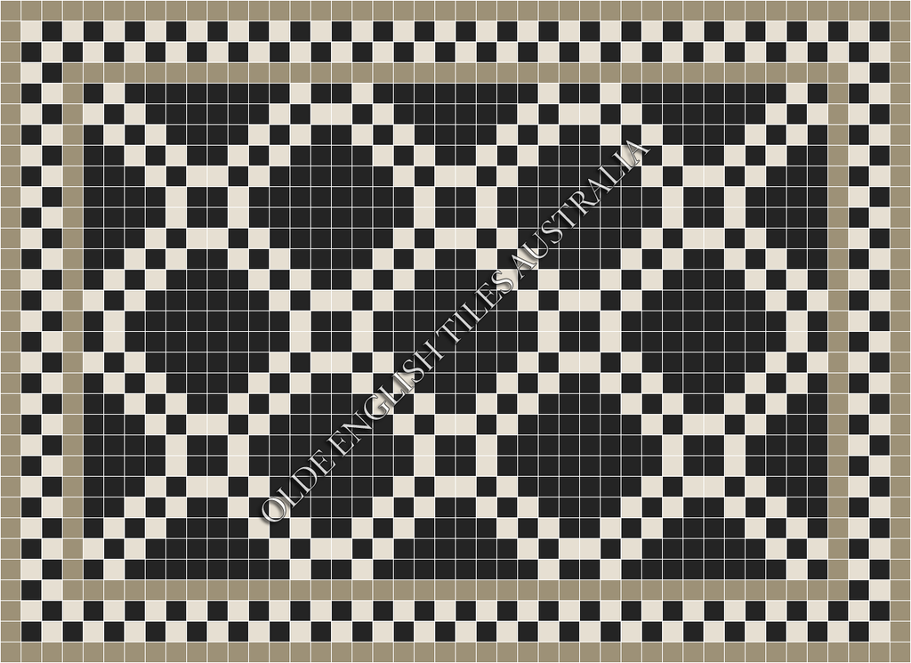 Classic Mosaic Patterns - Chrysler 50 Black with White Pattern