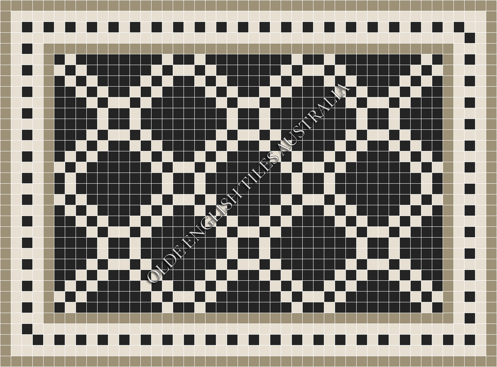 Classic Mosaic Patterns - Chrysler 50 Black with White Pattern