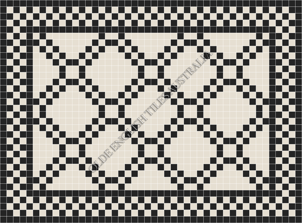 Classic Mosaic Patterns - Chrysler 50 White with Black Pattern