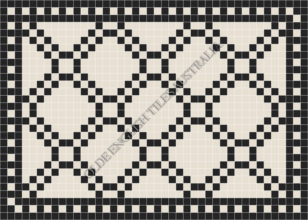 Classic Mosaic Patterns - Chrysler 50 White with Black Pattern