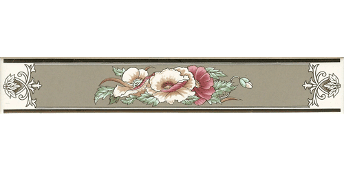 Victorian & Federation Wall Tiles -  Classic Poppies Multicolor strip