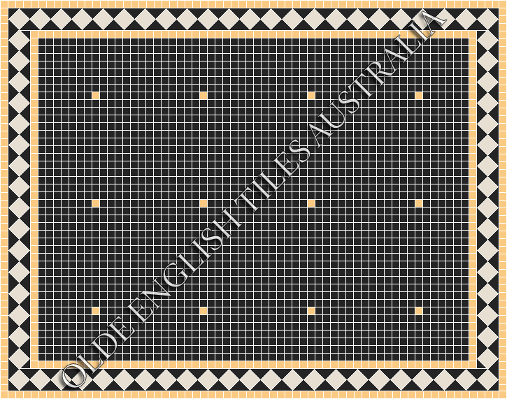 Classic Mosaic Patterns - Confetti 20 Black with Oatmeal Pattern