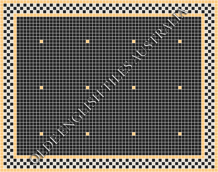 Classic Mosaic Patterns - Confetti 20 Black with Oatmeal Pattern