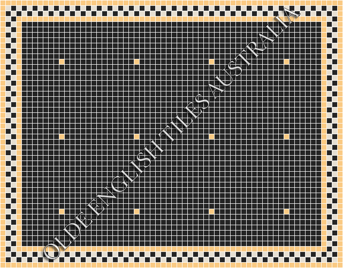 Classic Mosaic Patterns - Confetti 20 Black with Oatmeal Pattern