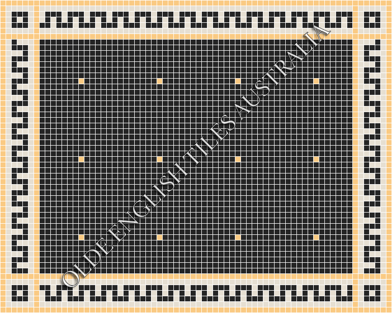 Classic Mosaic Patterns - Confetti 20 Black with Oatmeal Pattern