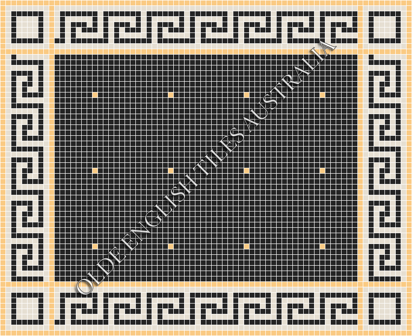 Classic Mosaic Patterns - Confetti 20 Black with Oatmeal Pattern