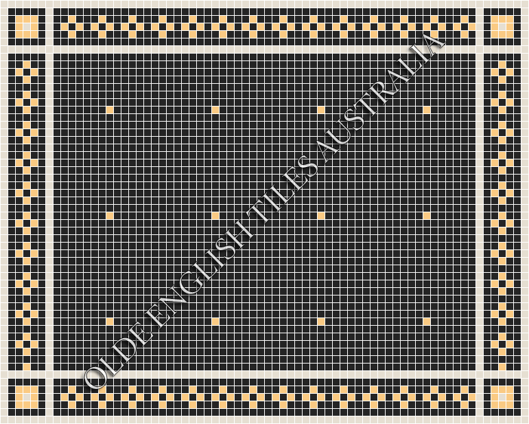 Classic Mosaic Patterns - Confetti 20 Black with Oatmeal Pattern