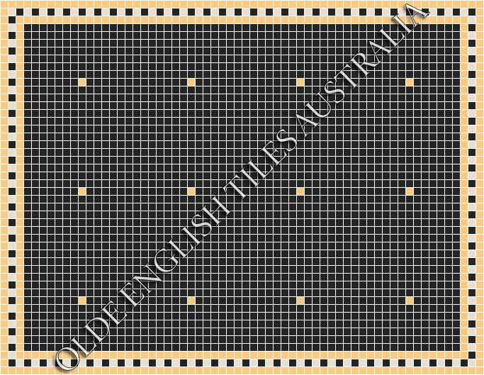 Classic Mosaic Patterns - Confetti 20 Black with Oatmeal Pattern