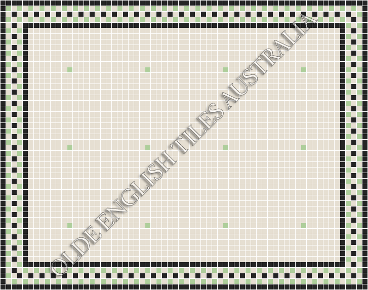 Classic Mosaic Patterns - Confetti 20 White with Sage Pattern