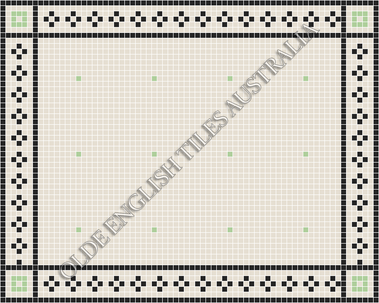 Classic Mosaic Patterns - Confetti 20 White with Sage Pattern
