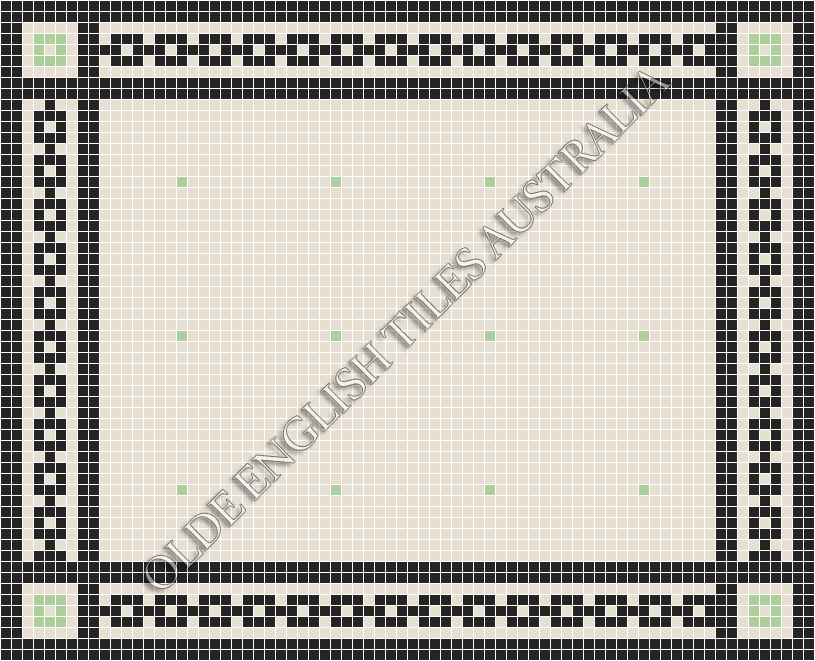 Classic Mosaic Patterns - Confetti 20 White with Sage Pattern