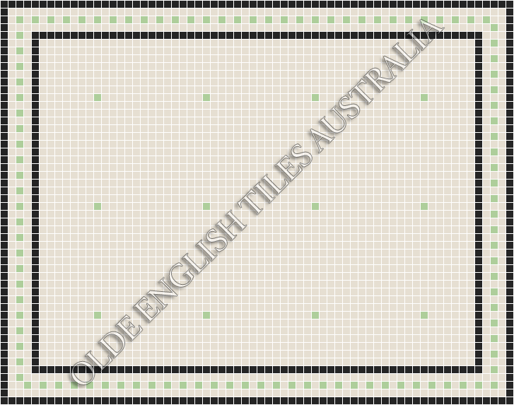 Classic Mosaic Patterns - Confetti 20 White with Sage Pattern