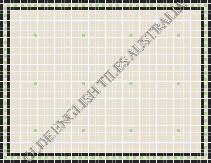 Classic Mosaic Patterns - Confetti 20 White with Sage Pattern