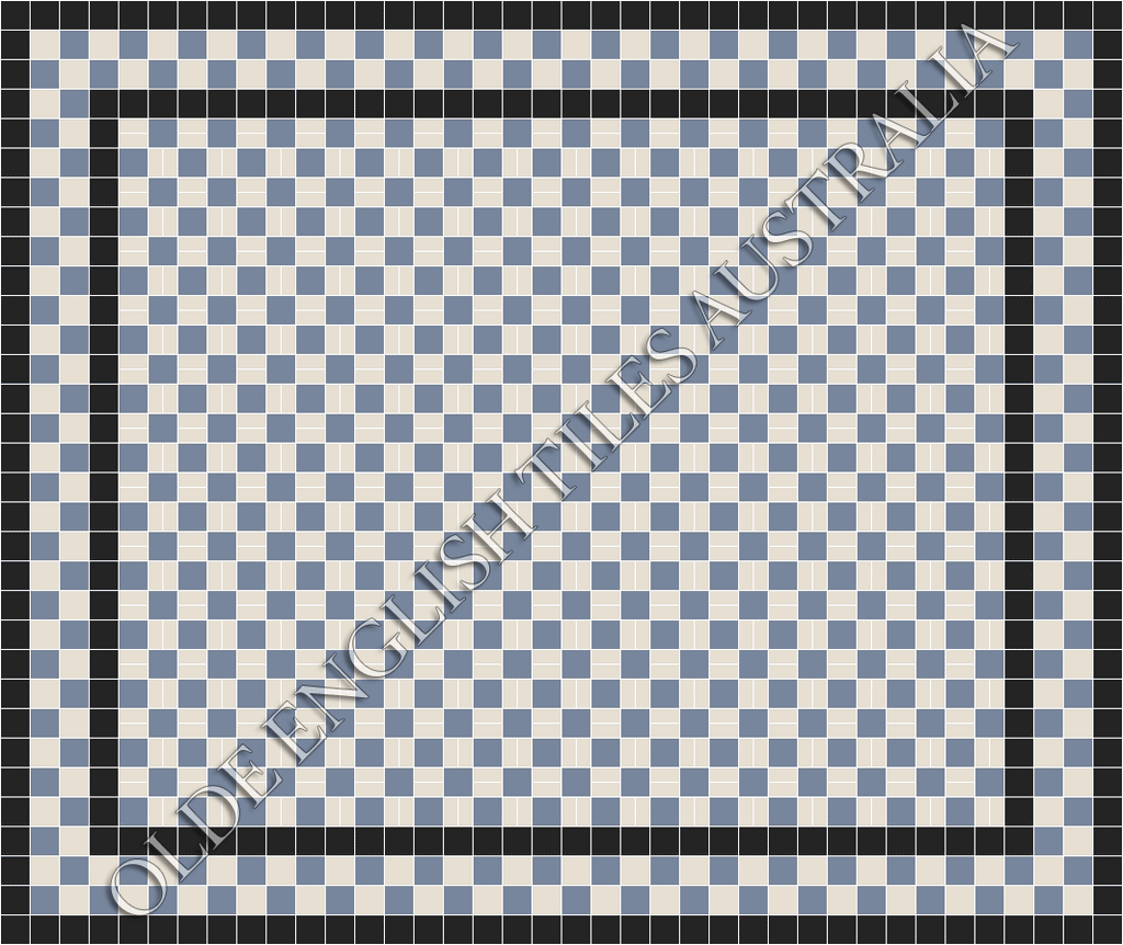 Classic Mosaic Patterns - Cannes 3 50 x 50 and 50 x 23.5 Special Blue with White