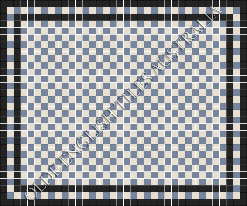 Classic Mosaic Patterns - Cannes 3 50 x 50 and 50 x 23.5 Special Blue with White