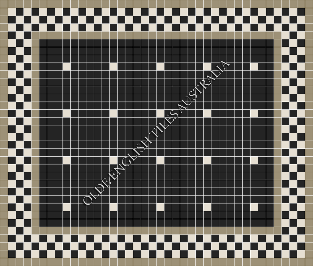 Classic Mosaic Patterns - Confetti 50 Black with White Pattern