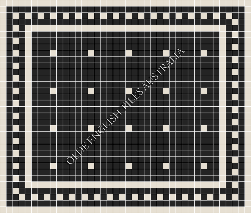 Classic Mosaic Patterns - Confetti 50 Black with White Pattern