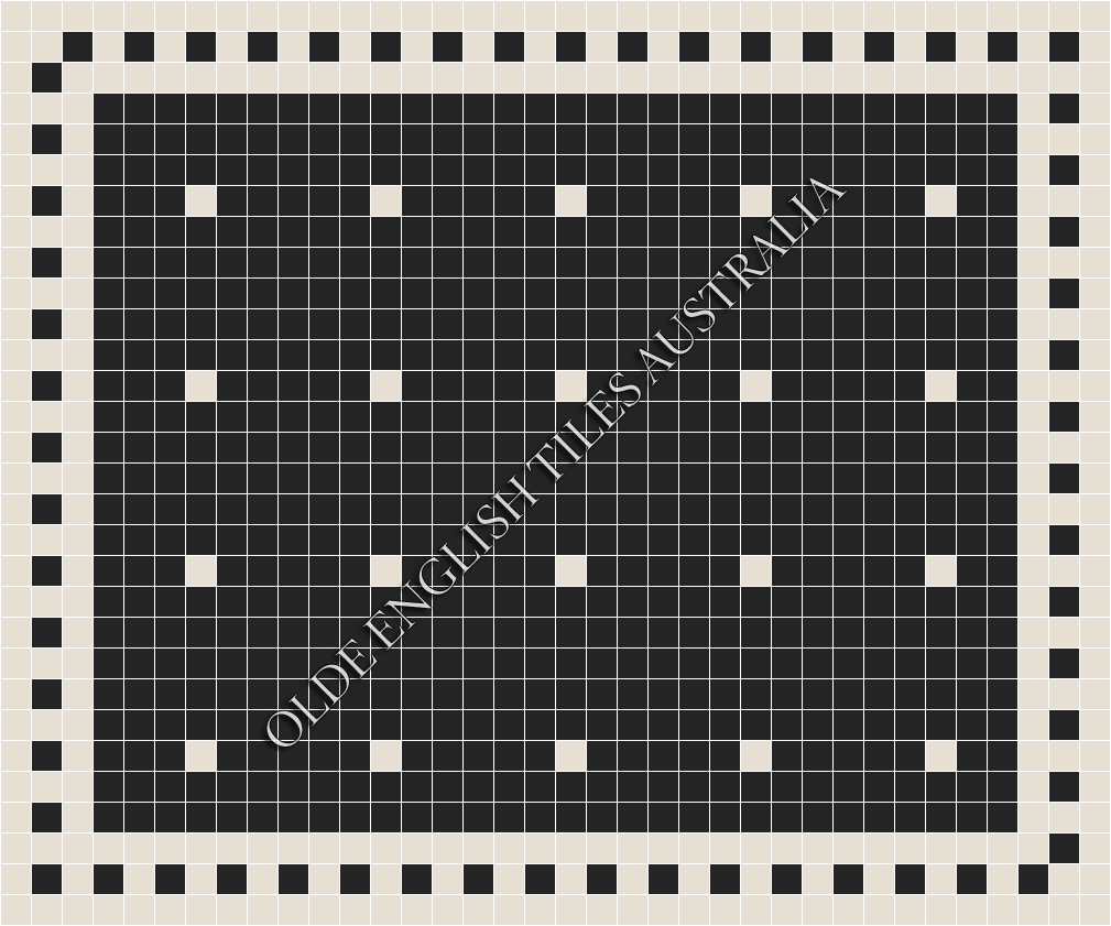 Classic Mosaic Patterns - Confetti 50 Black with White Pattern