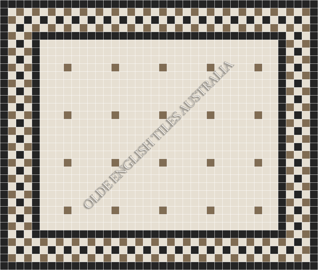 Classic Mosaic Patterns - Confetti 50 White with Coffee Pattern