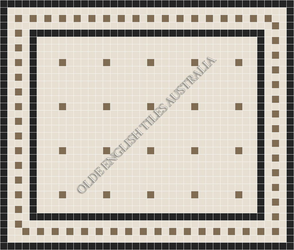 Classic Mosaic Patterns - Confetti 50 White with Coffee Pattern