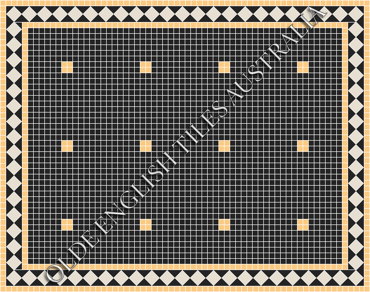 Classic Mosaic Patterns - Cotton Club 20 Black with Oatmeal Pattern